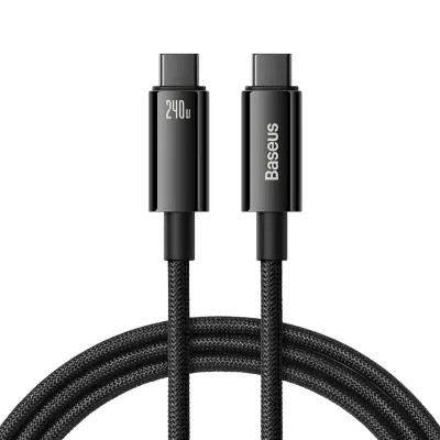 Tungsten Gold USB-C kabel 480Mb/s 240W 2m črn