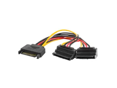Lanberg sata macho/2x prehrambeni kabel sata ženska 15 cm