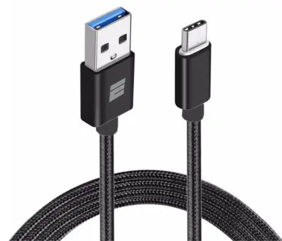 USB 3.0 Osemt kabel A Tip C 1MT Črni najlon pleteni