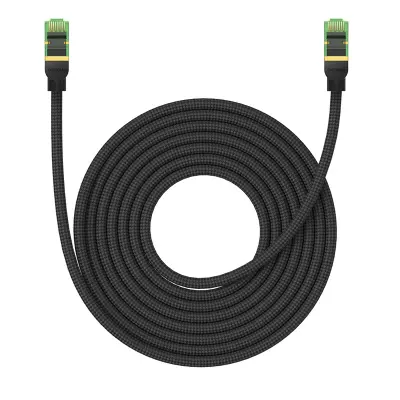 Omrežni kabel Fast LAN RJ45 cat.8 40Gbps, pleten, 8m, črn