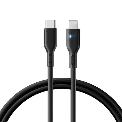 iPhone kabel z LED indikatorjem USB-C - Lightning 20W 2m črn