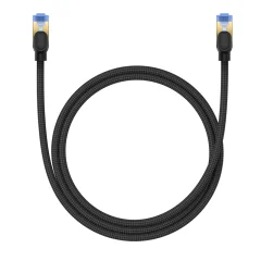 Omrežni kabel Fast LAN RJ45 cat.7 10Gbps, pleten, 1m, črn