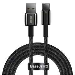 Močan kabel Tungsten Gold USB - USB-C 480Mb/s 100W 2m črn