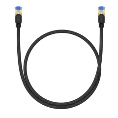 Omrežni kabel Fast LAN RJ45 cat.7 10Gbps pleten 0,5m črn
