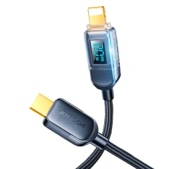 iPhone USB-C - Lightning kabel z zaslonom 20W 1,2 m črn