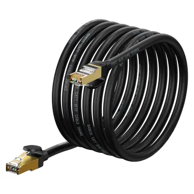 Hitri omrežni priključni kabel RJ45 10Gbps Cat 7 Speed ​​​​Seven 5m črn