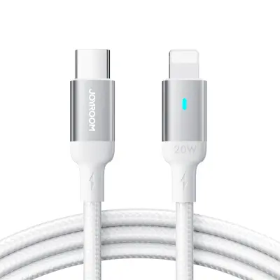 USB-C - Lightning kabel z LED indikatorjem 20W A10 serija 1,2 m bela