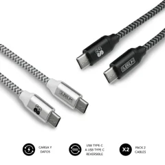 Kabel Subblim 2x Premium USB C do USB C alu Black/Silver