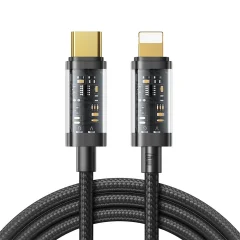 Pleten kabel za iPhone USB-C - Lightning PD 20W 1,2m črn