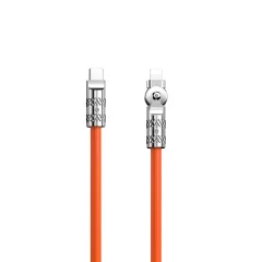 Močan kotni kabel za iPhone USB-C - Lightning 30W 1m 180 rotacija oranžna