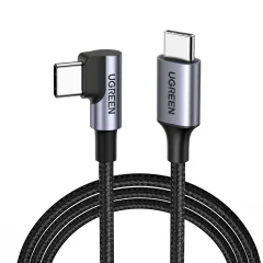 Pleten kotni kabel USB-C 480 Mb/s 0,5 m črno-siv