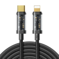 Pleten kabel za iPhone USB-C - Lightning PD 20W 2m črn