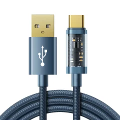 USB - USB-C kabel za polnjenje in prenos podatkov 3A 1,2m moder