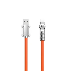 Močan kotni kabel za iPhone USB-A - Lightning 30W 1m 180 rotacija oranžna