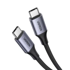 Pleteni kabel USB-C PD 240W 5A 480Mb/s 1m črno-siv