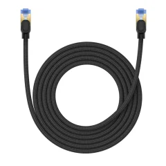 Omrežni kabel Fast LAN RJ45 cat.7 10Gbps, pleten, 3m, črn