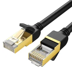 Kabelski omrežni povezovalni kabel LAN RJ45 Cat 7 STP 10Gbps 2m črn
