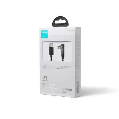 Kotni iPhone Lightning kabel - USB-C za hitro polnjenje 20W 1,2m črn