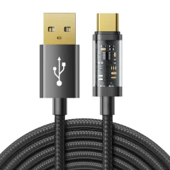 USB - USB-C kabel za polnjenje in prenos podatkov 3A 2m črn