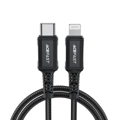 MFI kabel za iPhone USB-C - Lightning 30W 3A 1,8m črn