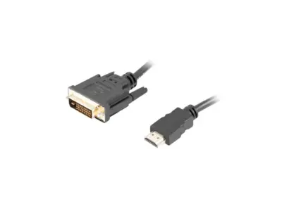 Kabel hdmi Lanberg macho dvi macho 24+1 1,8m dvojna povezava zlato 4K