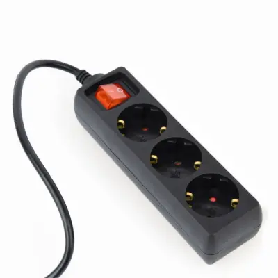Sai Gembird 3 Schuko Inter Standard z varovalko 10 A Enc C14 kabel 0 6 m črna