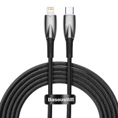 Kabel za hitro polnjenje iPhone USB-C - Lightning 480Mb/s PD 20W 2m črn