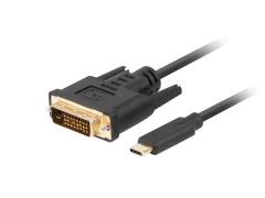 USB-C kabel in DVI-D (24+1) Lanberg macho/macho 0,5m črnec