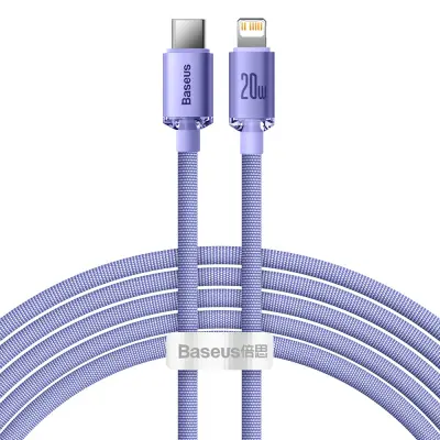 Kabel za hitro polnjenje in prenos podatkov USB-C Iphone Lightning 20W 2m vijoličen