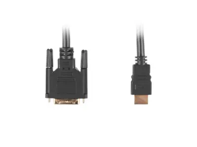 Kabel hdmi Lanberg macho/dvi-d 18+1 macho enojna povezava 0,5m črnec