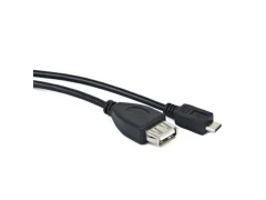 USB kabel Lanberg Micro M in USB-A F 2.0 OTG Negro 15cm OEM