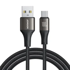Light-Speed ​​​​Series USB-A - USB-C kabel za hitri prenos 100 W 1,2 m črn