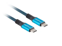 Kabel USB-C 4.0 Lanberg macho/macho 1,2m 100W 8K 30Hz Negro/Azul