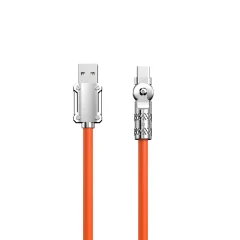 Močan kotni USB-A - USB-C kabel 120 W 1 m 180 rotacija oranžna