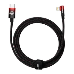 MVP 2 kotni kabel s stranskim USB-C / iPhone Lightning vtičem 2m - rdeč