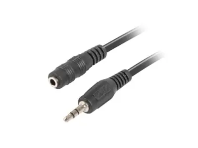 Kabel Estereo Lanberg Jack 3,5 mm macho/Jack 3,5 mm Hembra 5m črnec