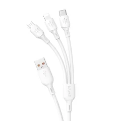3v1 Kabel USB-A na USB-C mikro USB iPhone Lightning 480Mb/s 1.2m bel