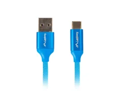 Kabel USB Lanberg 2.0 Macho/USB C Macho Quick Charge 3.0 1,8m Azul