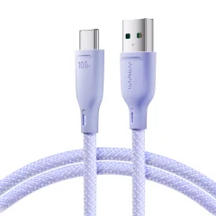 Večbarvna serija USB-A - USB-C kabel 100 W za hiter prenos 1 m vijoličen