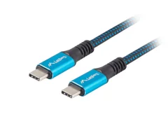 USB-C kabel 4.0 Lanberg macho/macho 0,5m 100 W 8K 30Hz Negro/Azul