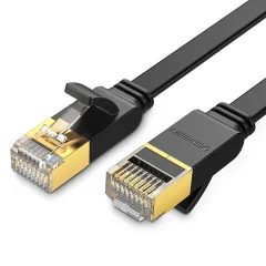 U/FTP Cat internetni kabel s ploščatim povezovalnim kablom. 7 10 Gb/s 0,5 m črna