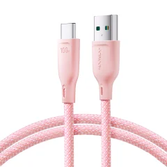 Večbarvna serija USB-A - USB-C kabel 100 W za hiter prenos 1 m roza