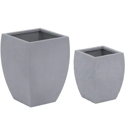 Set 2 zaobljenih cvetličnih lončkov 27x27 cm 31x31 cm - corten jeklo