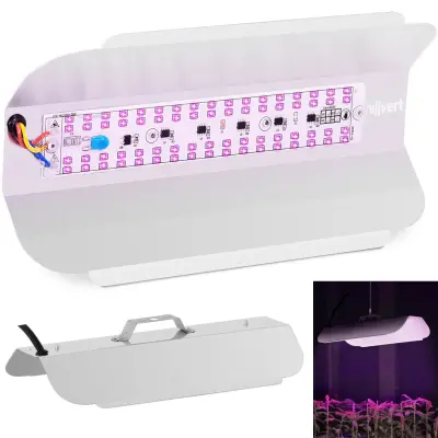 Svetilka za rast rastlin poln spekter 25 x 12 cm 136 LED 50 W srebrna