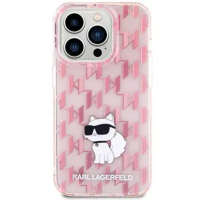 Karl Lagerfeld zaščitni ovitek Monogram Pink , Iphone 15 Pro