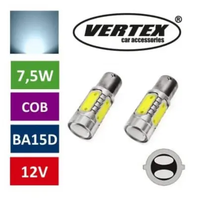 Avto LED sijalka BA15D 7,5W COB 12V 6000K
