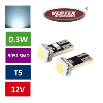 T5 1 SMD LED avto LED žarnica (sijalka) 2 kosa
