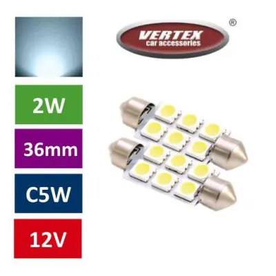 Avto LED žarnica (sijalka) C5W 6 SMD 36mm 2 kosa