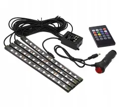 RGB LED osvetlitev notranjosti avtomobila 48 LED z daljincem