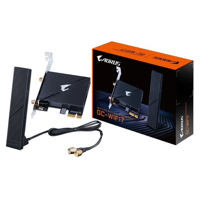 GIGABYTE GCWIFI7 2Tx2R a/b/g/n/ac/ax/be Tri Band WIFI 7 + BLUETOOTH 5.